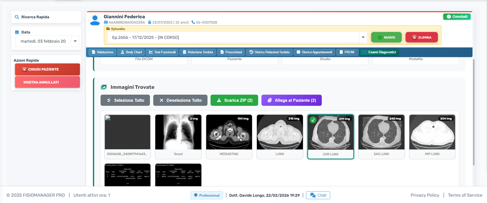 Galleria esami diagnostici e immagini medicali
