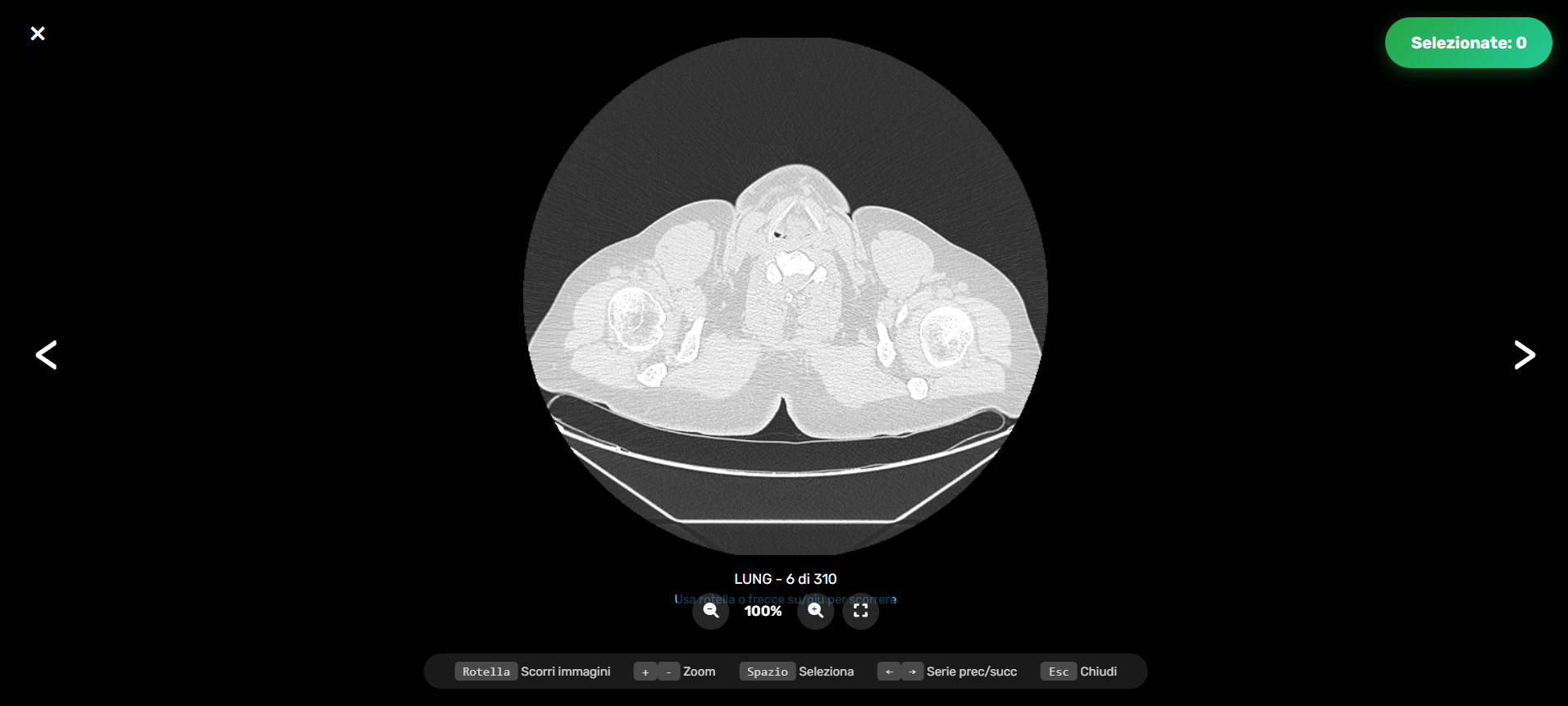 Viewer DICOM integrato per immagini diagnostiche